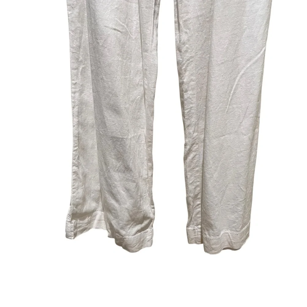Ci Sono Smocked Waist Linen Blend Pants White Women’s Large - Picture 2 of 8